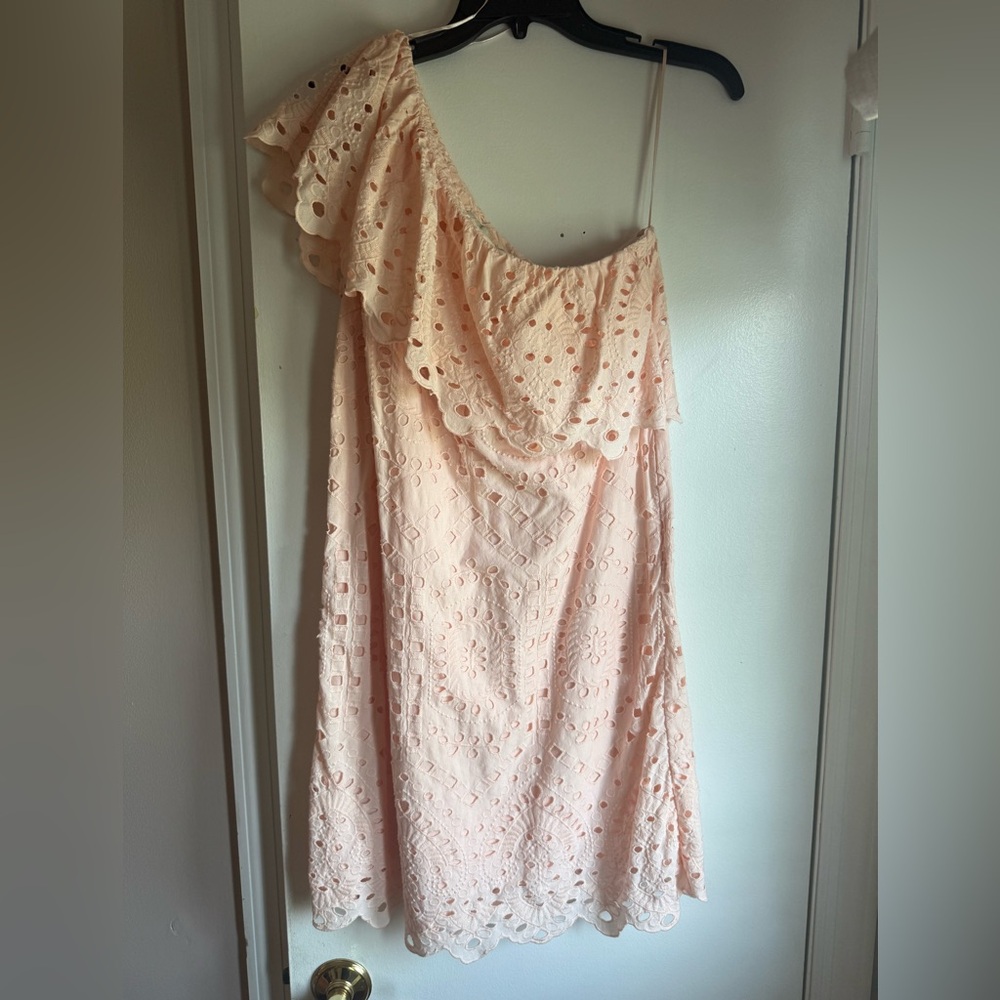 Loft peach eyelet dress